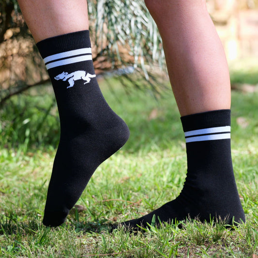 Tasmanian Devil Socks Black & White
